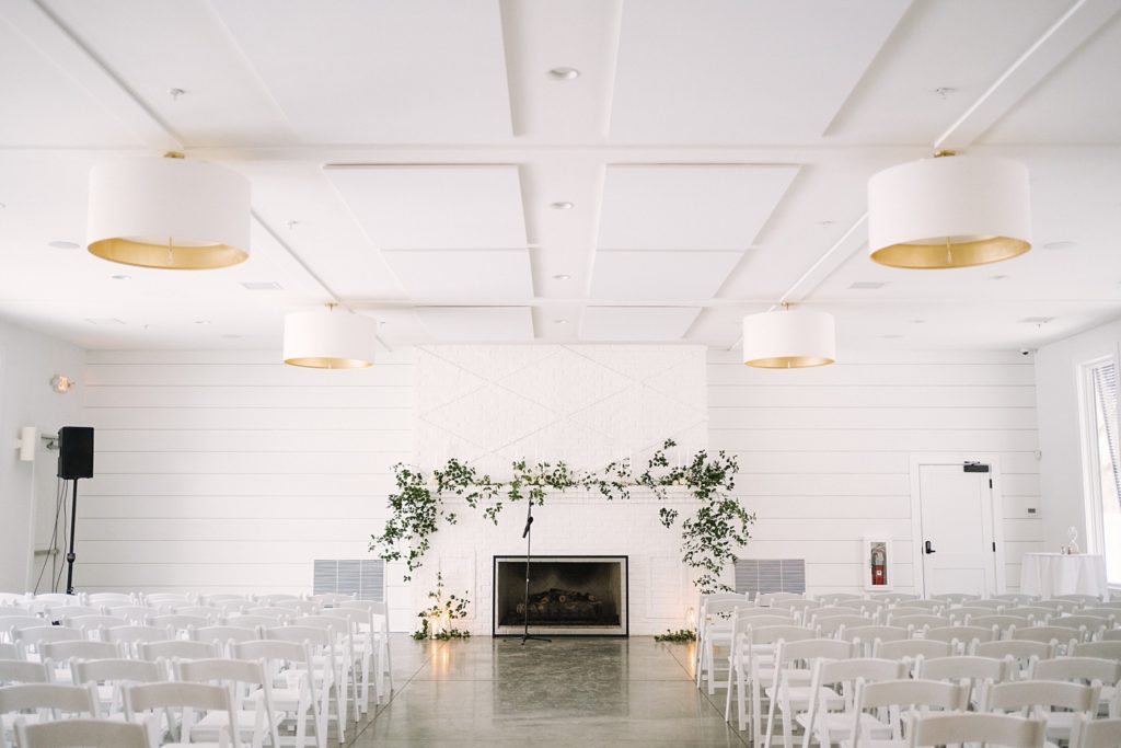 Ceremony space ready to celebrate a wedding at the Hutton House venue