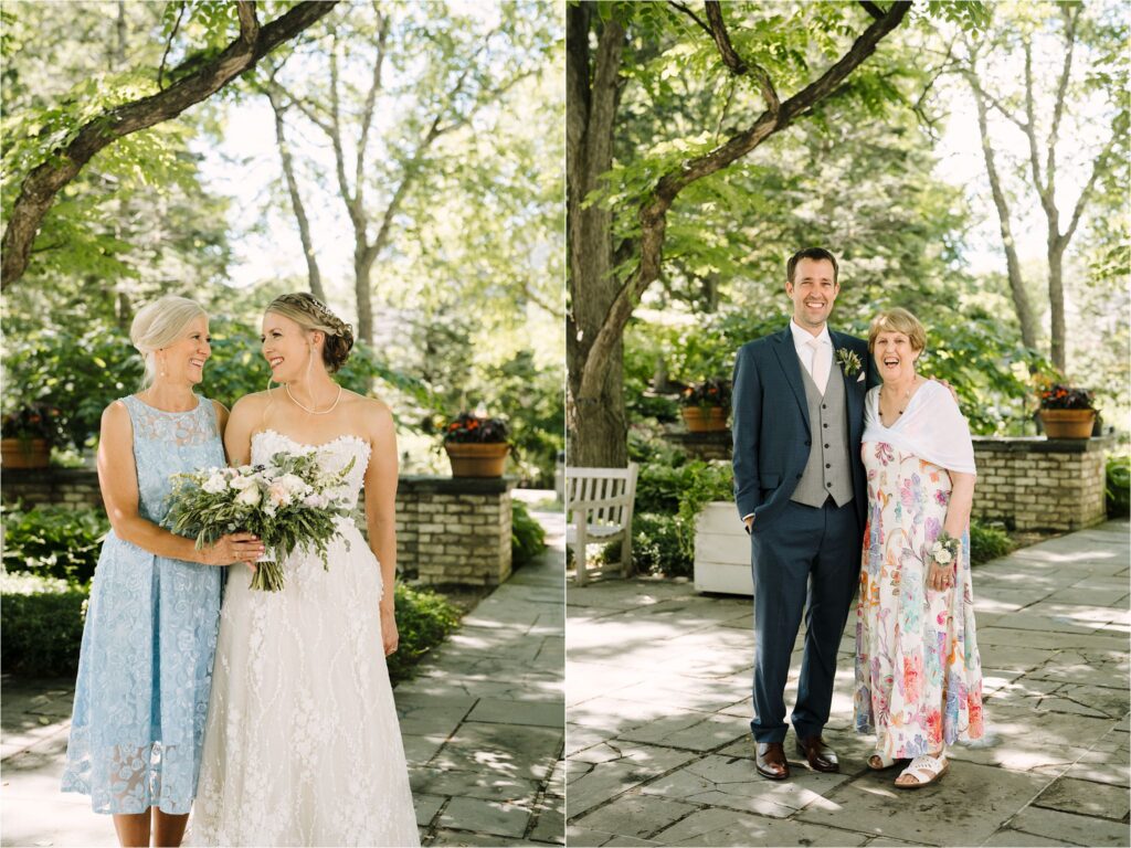 Bride with mother and groom with mother at Minneapolis wedding